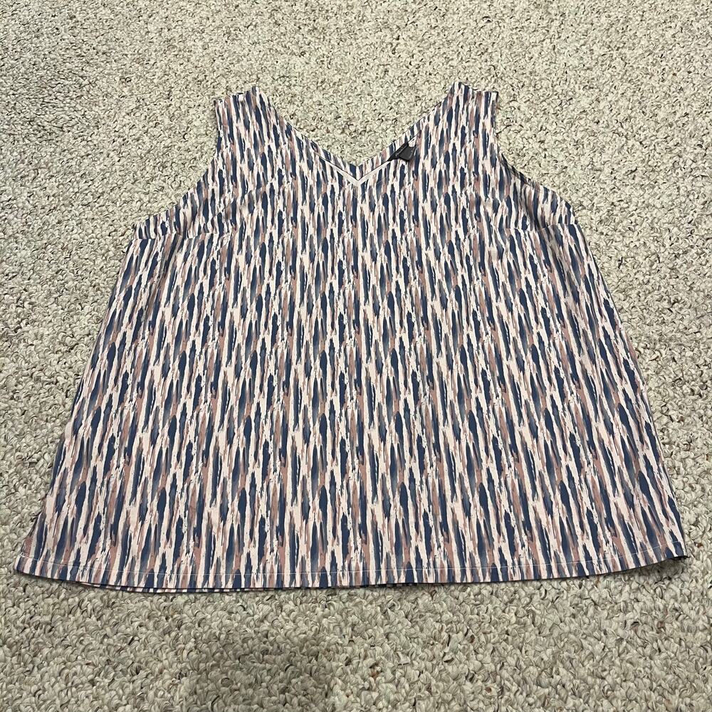 Eddie Bauer V Neck Performance Tank Top L Tall Colorful Outdoor Hike Trail